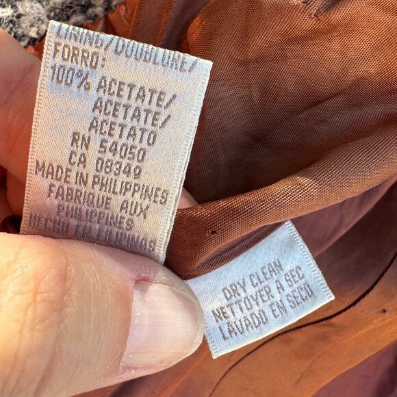 Jones New York Vintage Womens Brown Gray Tweed Wool Blend Boucle Jacket Blazer 1 - Picture 9 of 13